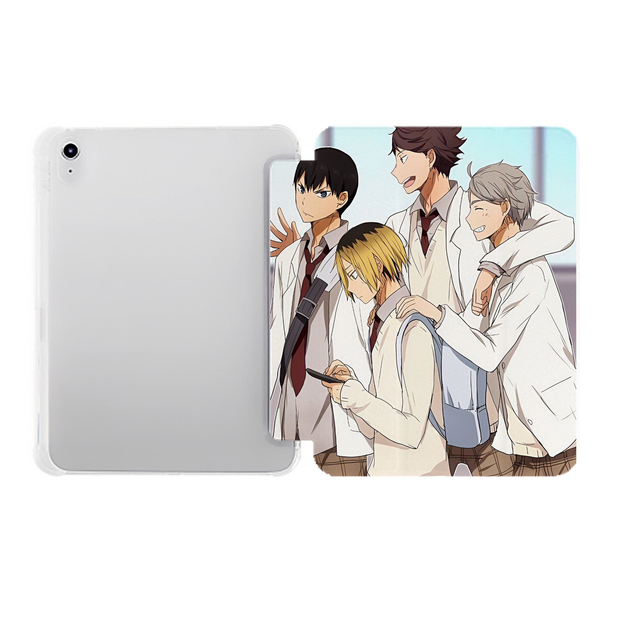 （画像用） ハイキュー!! Haikyu!! IPad ケース ペン収納付き 三つ折りスタンド PUレザー×シリコン 対応機種9.5/10.5/10.9インチ